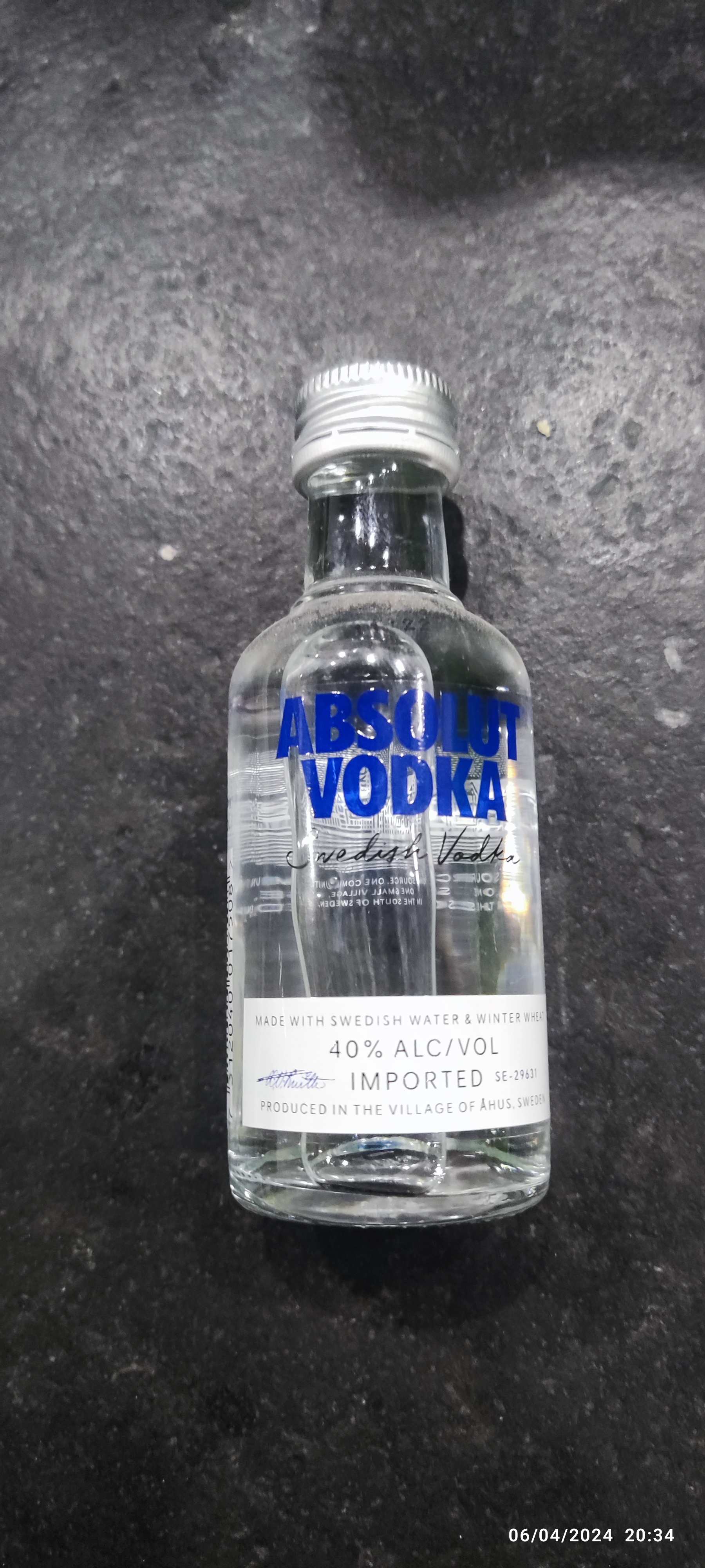 Bottle of Absolut Vodka