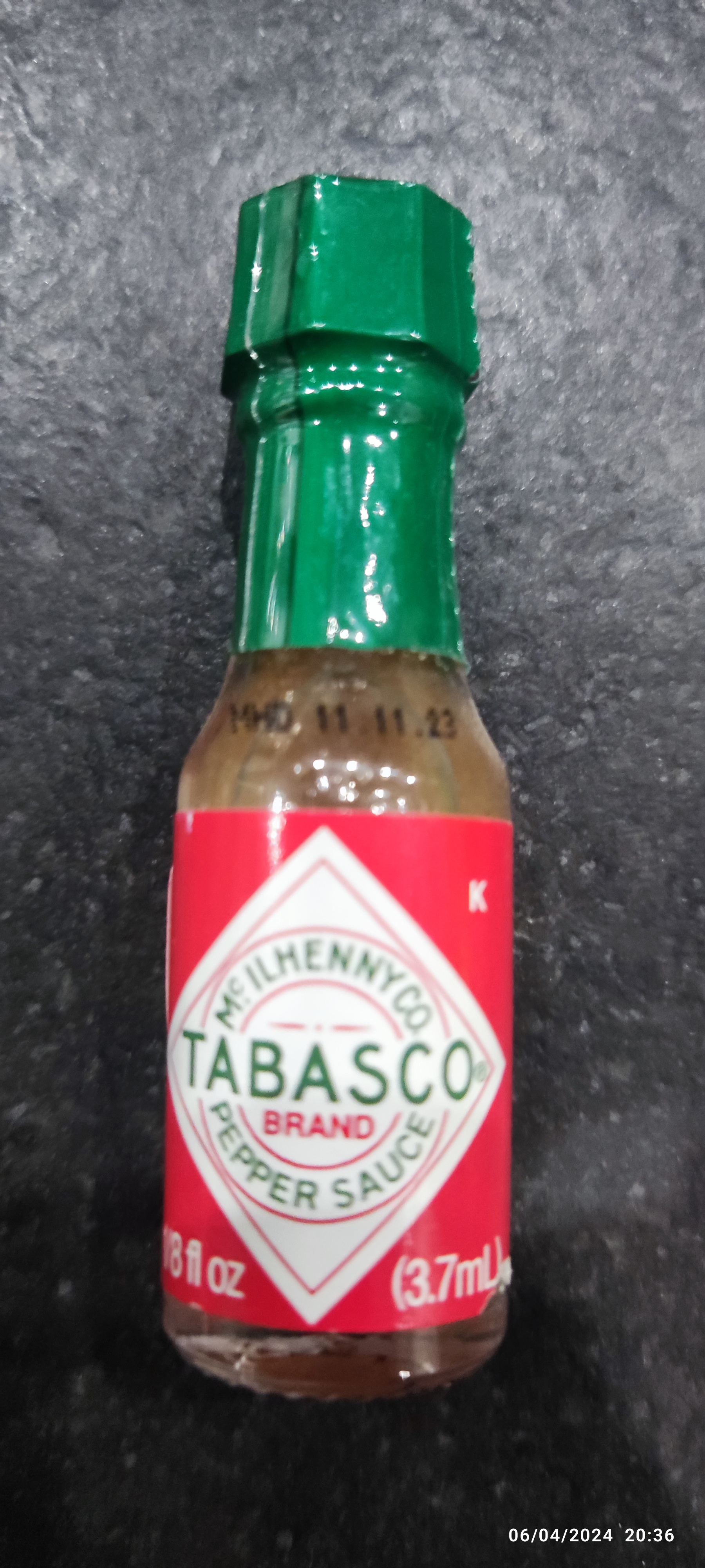 Bottle of Tabasco sauce